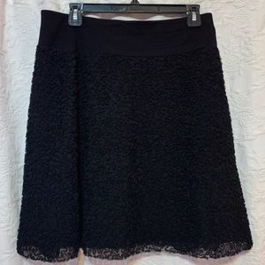 Ann Taylor Black Flared Skirt